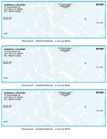 Teal Marble 3 Per Page Laser Checks | L3C-AM