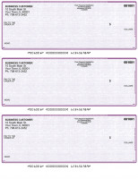 Violet Safety 3 Per Page Laser Checks | L3C-VS