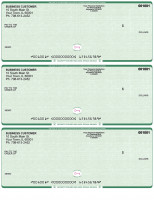 Green Safety High Security 3 Per Page Laser Checks | L3CHS-GS