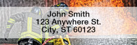 Firefighters in Action Rectangle Address Labels | LRPRO-52