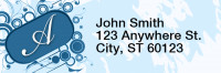 Stylish Monogram A Rectangle Address Labels | LRRMONO-03A