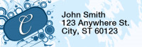 Stylish Monogram C Rectangle Address Labels | LRRMONO-03C