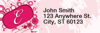 Stylish Monogram E Rectangle Address Labels | LRRMONO-03E