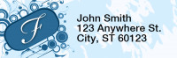 Stylish Monogram F Rectangle Address Labels | LRRMONO-03F