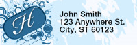 Stylish Monogram H Rectangle Address Labels | LRRMONO-03H