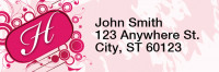 Stylish Monogram H Rectangle Address Labels | LRRMONO-03H