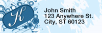 Stylish Monogram K Rectangle Address Labels | LRRMONO-03K