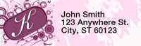 Stylish Monogram K Rectangle Address Labels | LRRMONO-03K