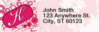 Stylish Monogram K Rectangle Address Labels | LRRMONO-03K