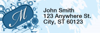 Stylish Monogram M Rectangle Address Labels | LRRMONO-03M
