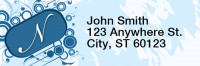 Stylish Monogram N Rectangle Address Labels | LRRMONO-03N