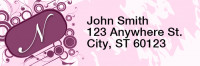 Stylish Monogram N Rectangle Address Labels | LRRMONO-03N