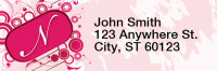 Stylish Monogram N Rectangle Address Labels | LRRMONO-03N