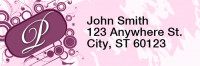 Stylish Monogram P Rectangle Address Labels | LRRMONO-03P