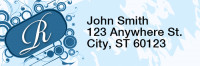 Stylish Monogram R Rectangle Address Labels | LRRMONO-03R