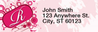 Stylish Monogram R Rectangle Address Labels | LRRMONO-03R