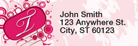 Stylish Monogram T Rectangle Address Labels | LRRMONO-03T