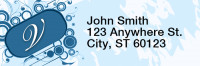 Stylish Monogram V Rectangle Address Labels | LRRMONO-03V