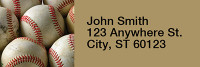 Baseball Rectangle Address Labels | LRRSPO-04