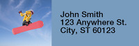 Snowboarding Rectangle Address Labels | LRRSPO-14