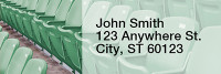 Green & Gold Football Team Rectangle Address Labels | LRRSPT-02