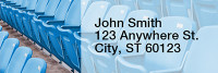Blue & Silver Football Team Rectangle Address Labels | LRRSPT-03