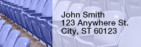 Blue & Yellow Football Team Rectangle Address Labels | LRRSPT-07