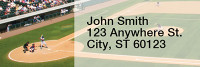 Black & White Baseball Team Rectangle Address Labels | LRRSPT-14