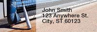 Black & White Baseball Team Rectangle Address Labels | LRRSPT-14