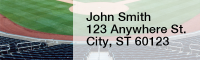 Blue & Red Baseball Team Rectangle Address Labels | LRRSPT-15