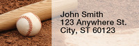 Orange & Blue Baseball Team Rectangle Address Labels | LRRSPT-18