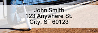 Navy Blue & White Baseball Team Rectangle Address Labels | LRSPT-12