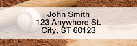 Navy Blue & White Baseball Team Rectangle Address Labels | LRSPT-12