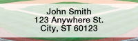 Red & White Baseball Team Rectangle Address Labels | LRSPT-13