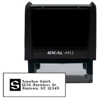 Designer Block Monogram Rectangle Stamp | STA-LAS-DR04