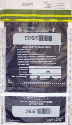Deposit Bag 10'' X 15'' SafeLok, clear vertical twin | BAG-05