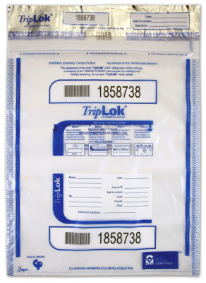 Deposit Bag 12'' X 16'' TripLok, clear w/pocket | BAG-08