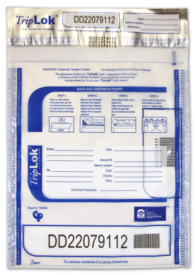 Deposit Bag 9'' X 12'' TripLok, clear | BAG-09