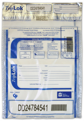 Deposit Bag 9'' X 12'' TripLok, clear w/pocket | BAG-10