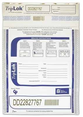 Deposit Bag 9'' X 12'' TripLok, white | BAG-11