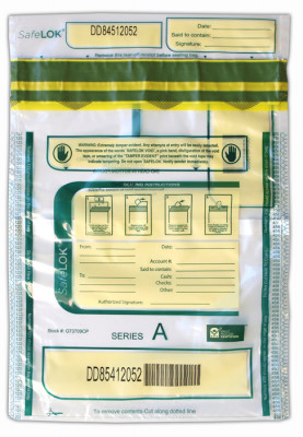 Deposit Bag 9'' X 12'' SafeLok, clear w/pocket | BAG-28