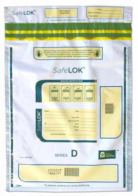 Deposit Bag 12'' X 16'' SafeLok, white | BAG-33