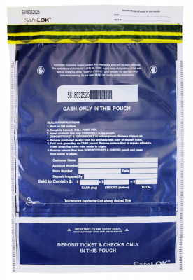 Deposit Bag 14'' X 20'' SafeLok, clear vertical twin | BAG-35