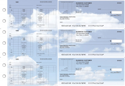 Clouds Multi-Purpose Corner Voucher Business Checks | BU3-7CDS21-MPV