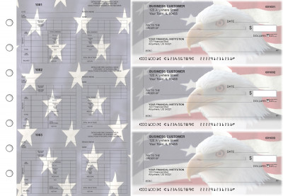 American Flag Multi-Purpose Counter Signature Business Checks | BU3-7CDS32-MPC