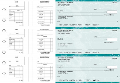 Teal Marble Multi-Purpose Salary Voucher Business Checks | BU3-7EMA01-MPS