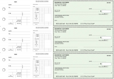 Green Safety Dual Purpose Voucher Business Checks | BU3-7GRN01-DPV