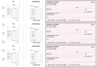 Pink Safety Multi-Purpose Salary Voucher Business Checks | BU3-7PSF01-MPS