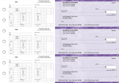 Purple Marble Multi-Purpose Counter Signature Business Checks | BU3-7UMA01-MPC