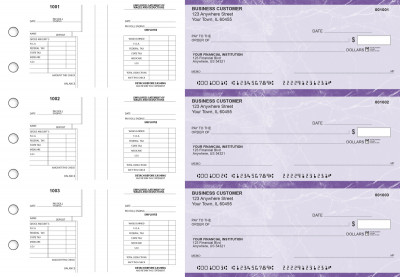 Purple Marble Multi-Purpose Salary Voucher Business Checks | BU3-7UMA01-MPS